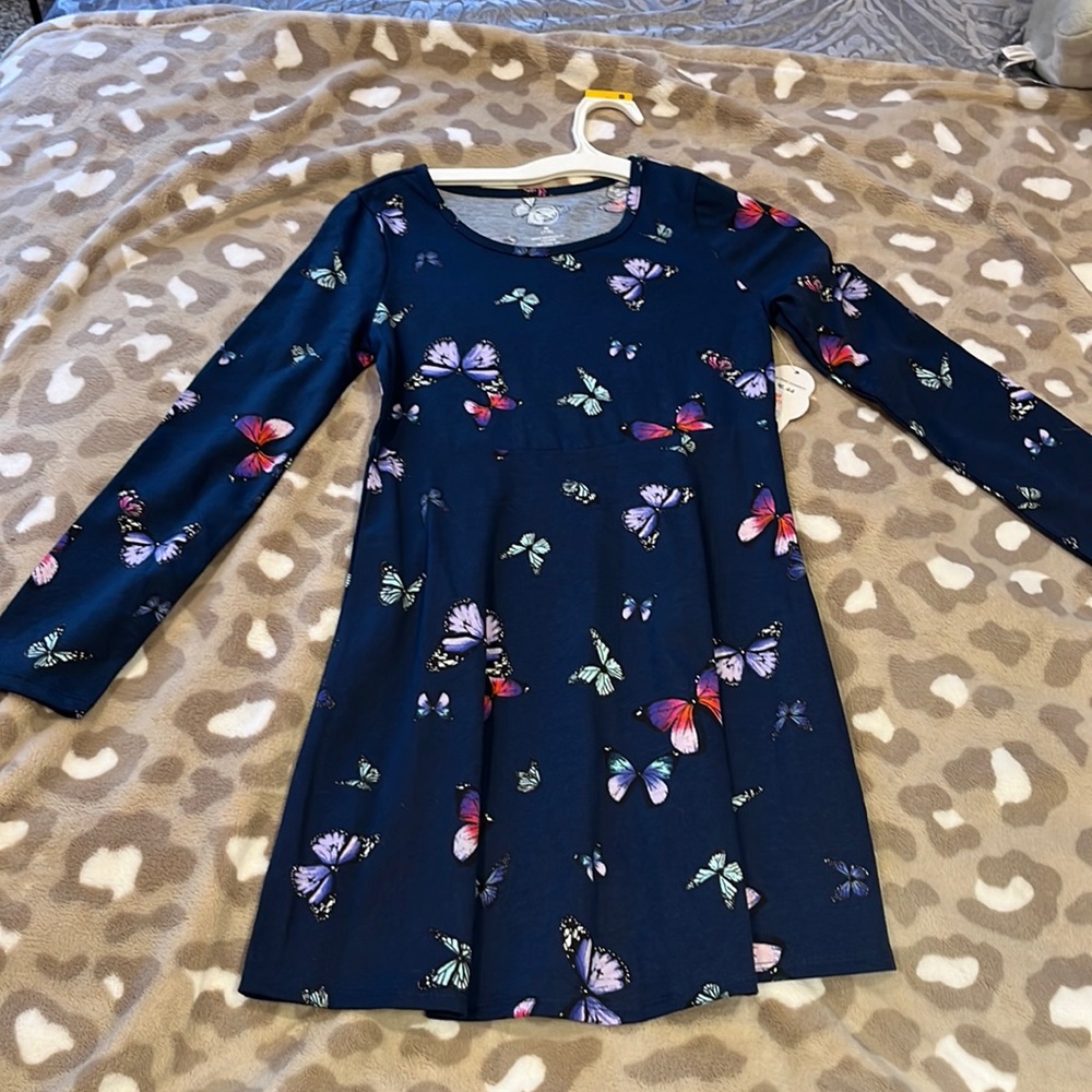 dark Blue butterfly dress